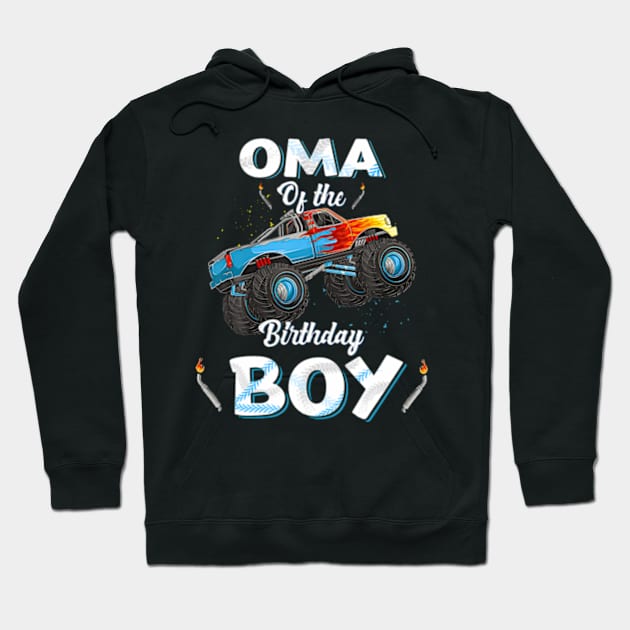 Oma Of The Birthday Boy Monster Truck Bday Women Men Kids Hoodie by Sort of Vintage